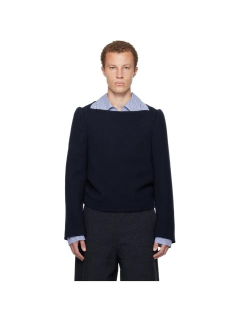Dries Van Noten Navy Wool Shirt