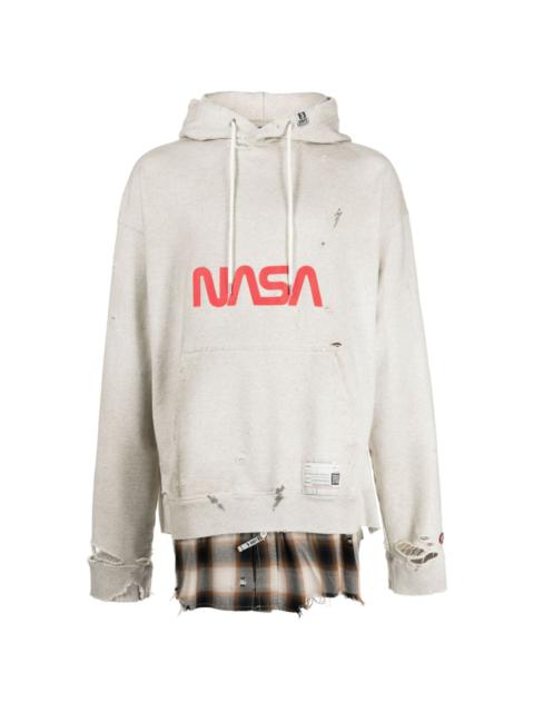 triple-layered logo-print hoodie