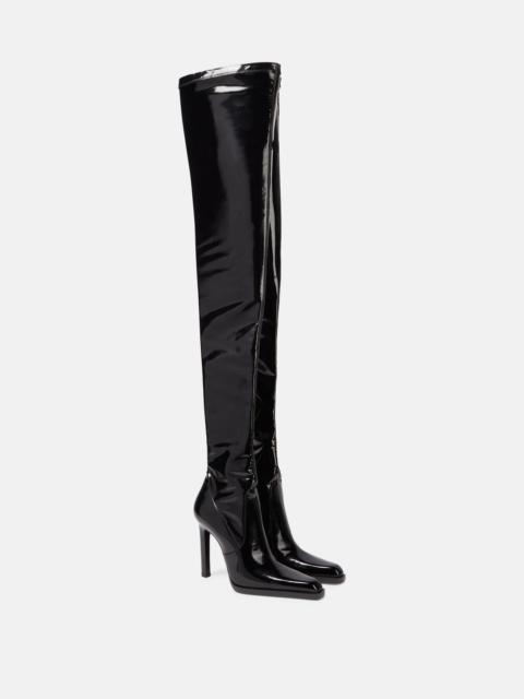 SAINT LAURENT Nina patent leather over-the-knee boots