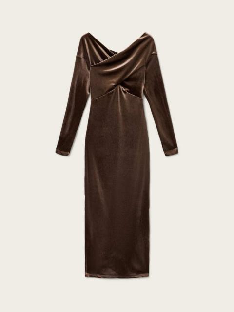 ALLSAINTS DELTA VELVET MIDI DRESS