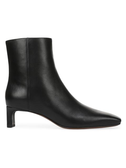 Vince Women's Lilith Leather Kitten-Heel Booties - Black