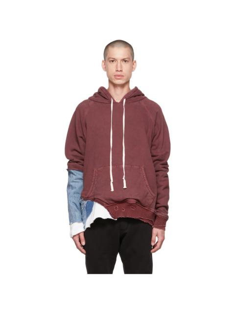 Greg Lauren Burgundy Fragment Hoodie