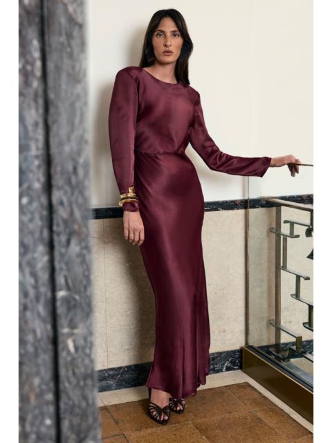 KAREN MILLEN Harper's Bazaar Satin Cowl Back Detail Midi Dress