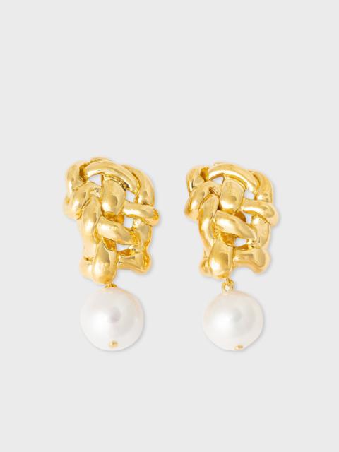 Paul Smith Pearl and Gold Plated Earrings by Completedworks