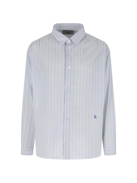 RANRA stripe-pattern logo-embroidered shirt
