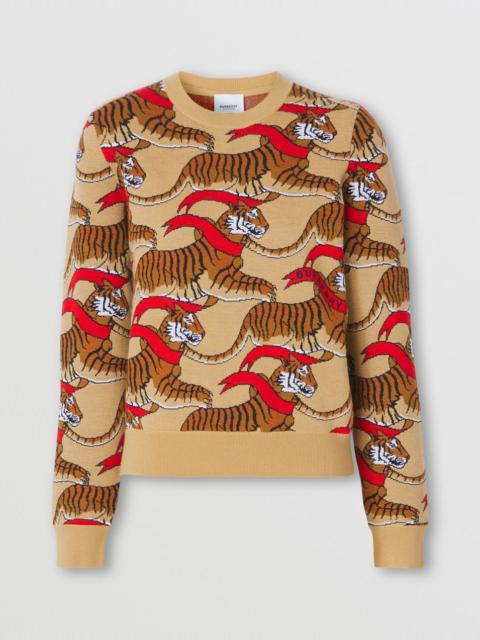 Burberry Tiger Graphic Technical Wool Jacquard Sweater