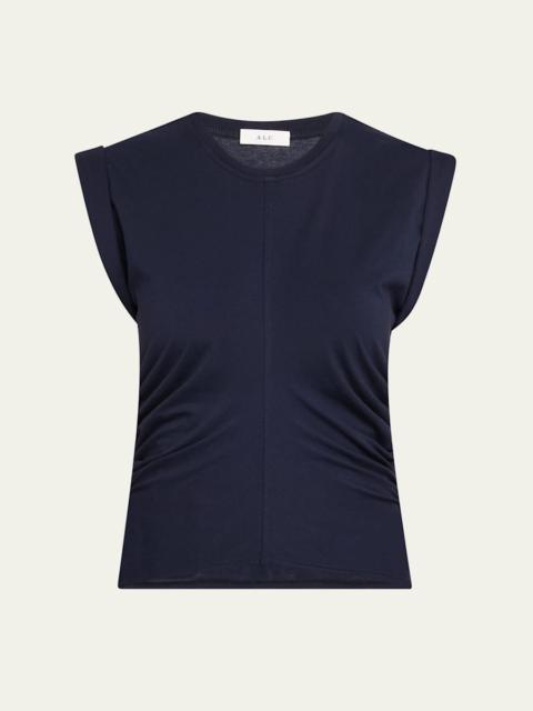 A.L.C. Nia Ruched Cap-Sleeve Tee