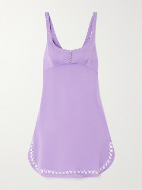 rabanne Embellished Satin Mini Dress