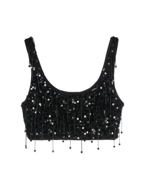 paillette-embellished cropped tank top