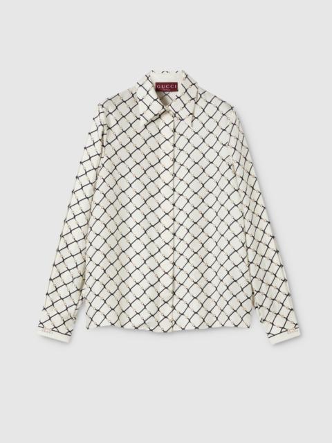 GUCCI Printed silk twill shirt
