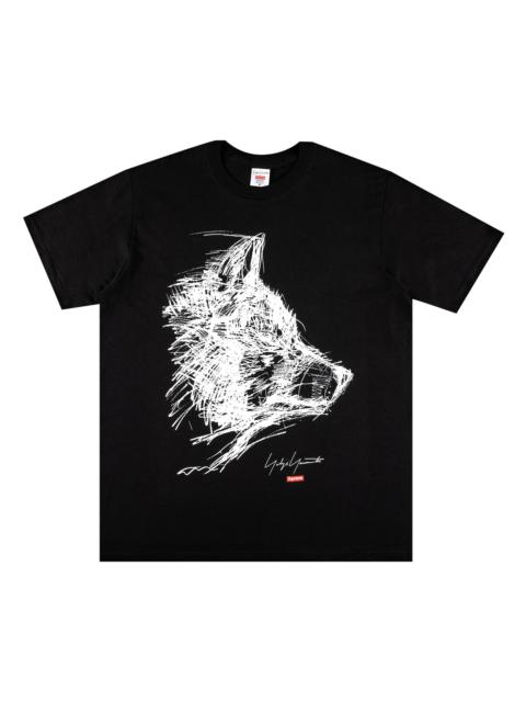 Supreme x Yohji Yamamoto Scribble Wolf Tee 'Black'