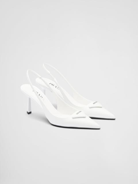 Prada Brushed leather slingback pumps