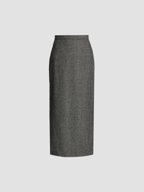 Erdem HERRINGBONE A-LINE PLEATED MIDI SKIRT