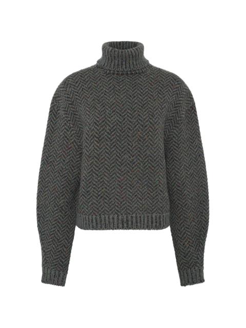 GABRIELA HEARST Courtney Turtleneck Cashmere Sweater grey