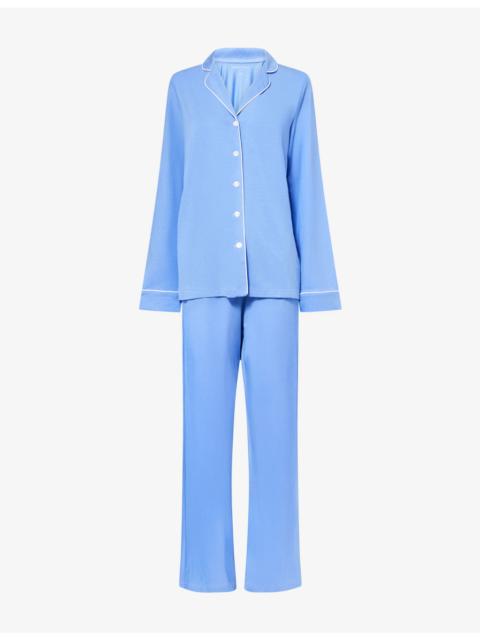 Derek Rose Lara Relaxed-Fit Jersey Pyjama Set