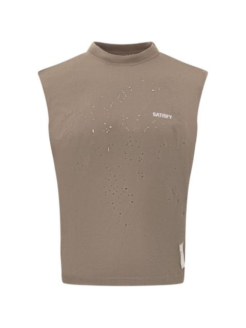 SATISFY MothTech distressed-effect T-shirt