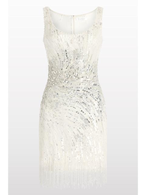 JENNY PACKHAM Noella sequined embellished fringed mini dress