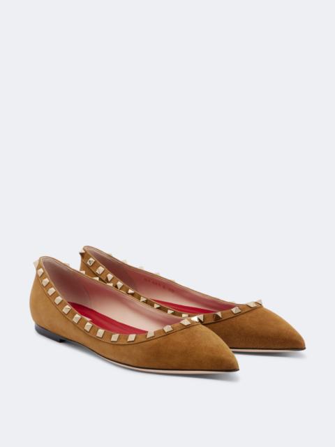 Valentino Rockstud suede ballet flats