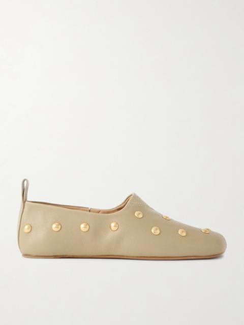 Chloé Rita Embellished Leather Ballet Flats