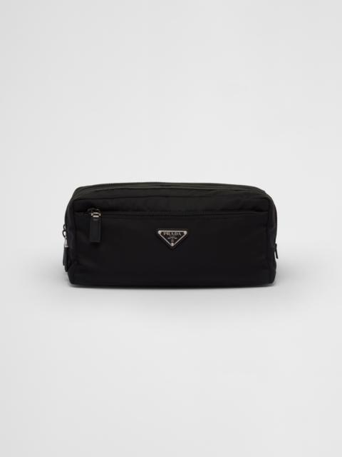 Re-Nylon and Saffiano leather travel pouch