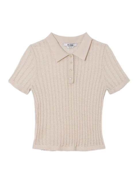 RE/DONE The Veil Pointelle Polo