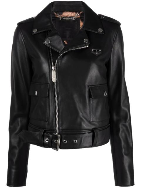PHILIPP PLEIN leather biker jacket