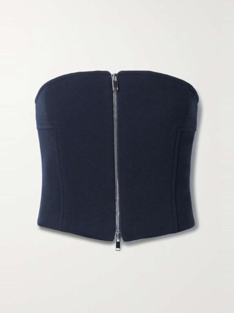 Ira strapless wool-crepe bustier top