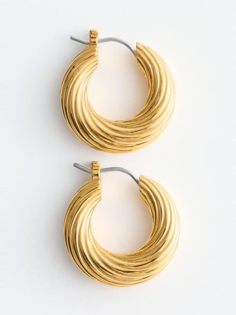 & Other Stories Fluted Hoop Earrings