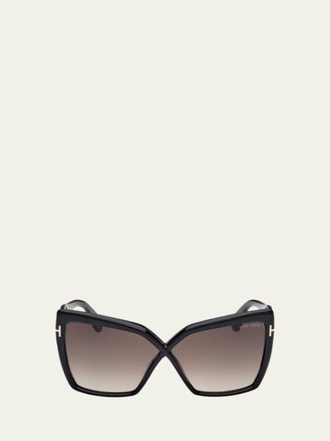 TOM FORD Fiore Acetate Butterfly Sunglasses