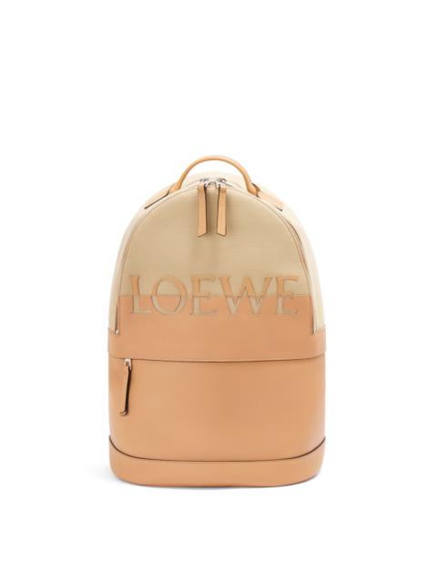 Loewe Signature Round backpack in canvas and classic calfskin