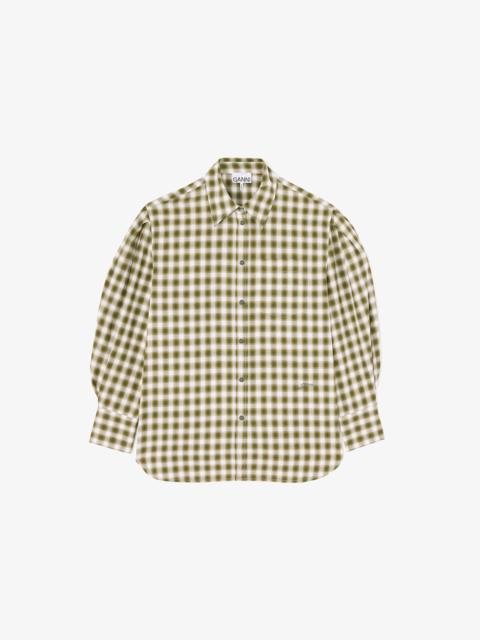 GANNI SHIRT IN LIGHT CHECK FLANNEL