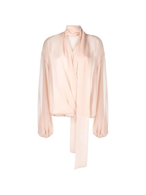 Blumarine scarf-detail silk blouse