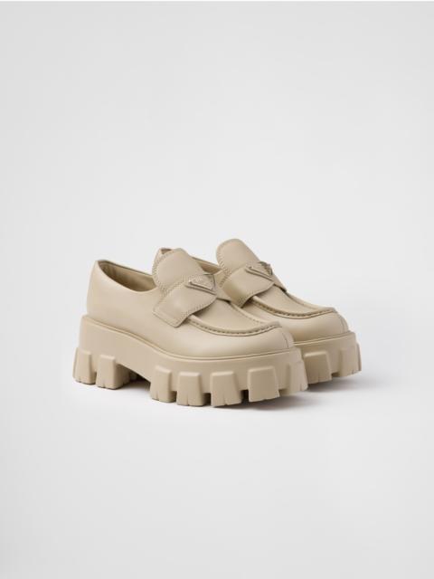 Prada Brushed leather Monolith loafers