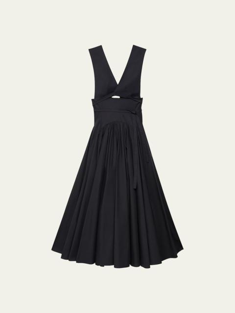 Another Tomorrow Cutout Flared Wrap Dress