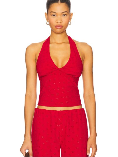 Frankies Bikinis Cora Eyelet Halter