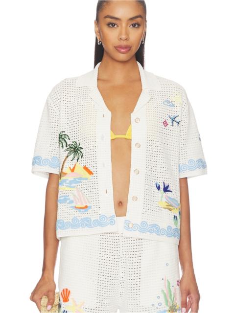CASABLANCA Oasis Crochet Beach Shirt
