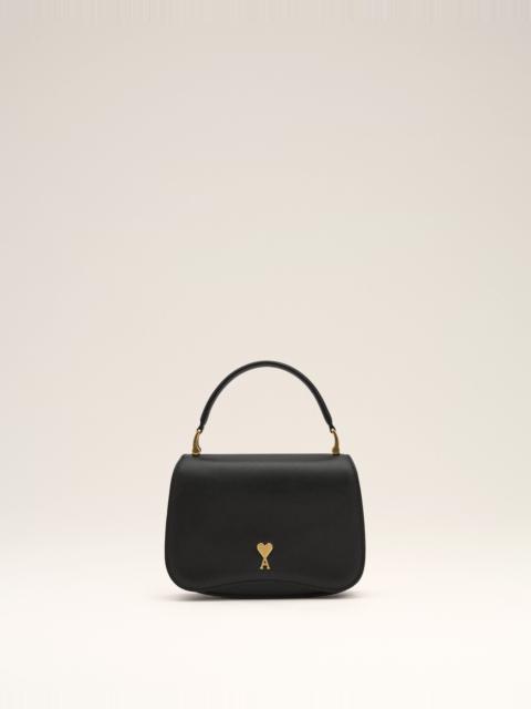 AMI Paris BLACK COWHIDE LEATHER PARIS PARIS TOP HANDLE BAG