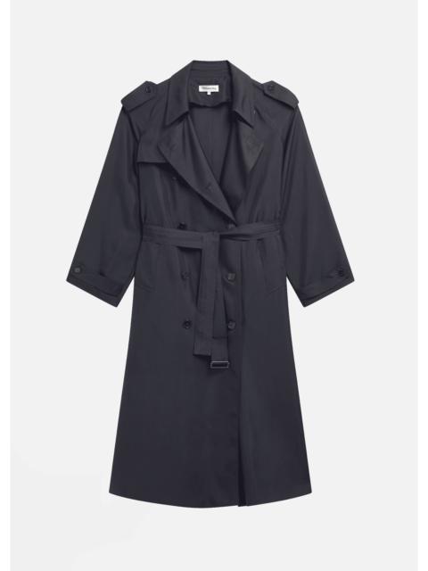 The Frankie Shop Veyron Silk Trench - Storm Grey