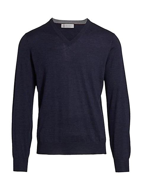 Brunello Cucinelli V-Neck Wool & Cashmere Sweater
