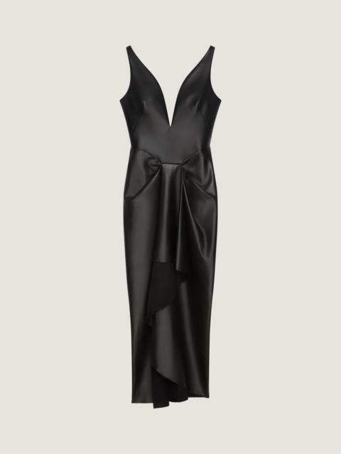 Givenchy LONG WRAPPED DRESS IN LEATHER