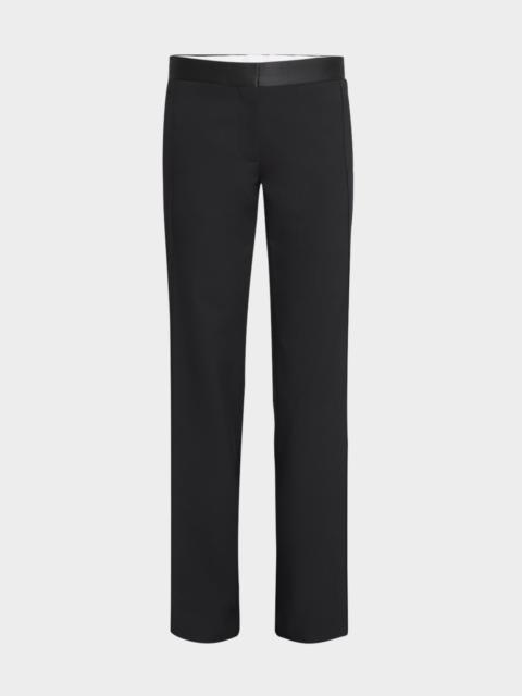 Mid-Rise Side Panel Straight-Leg Trousers