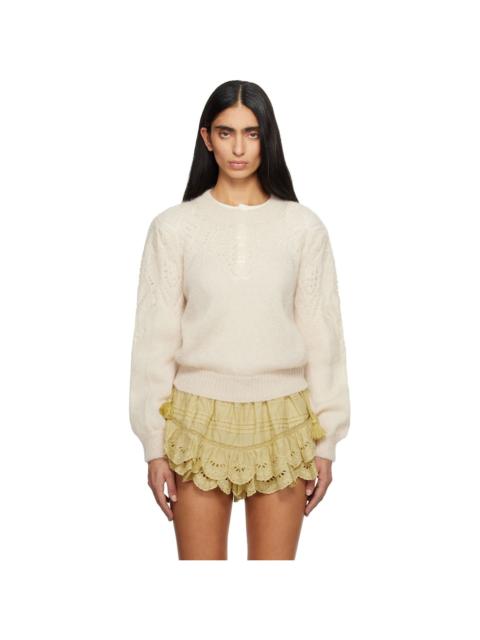 Isabel Marant Étoile Beige Jenia Openwork Mohair Knit Sweater