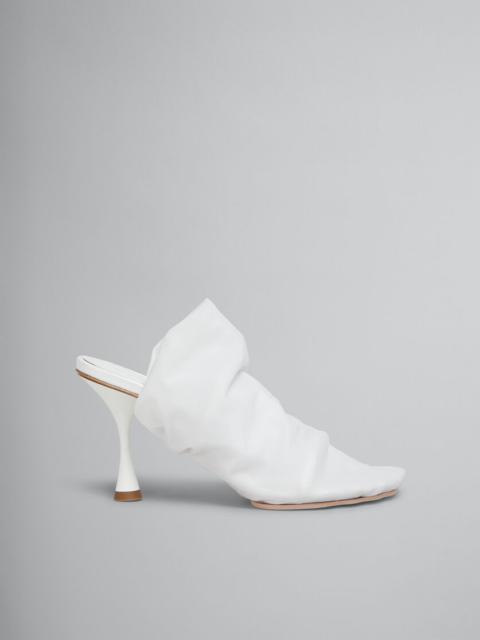Marni WHITE STRETCH-TULLE MOONLIGHT SANDAL