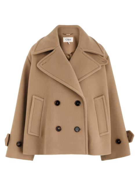 Double-breasted wool-blend coat