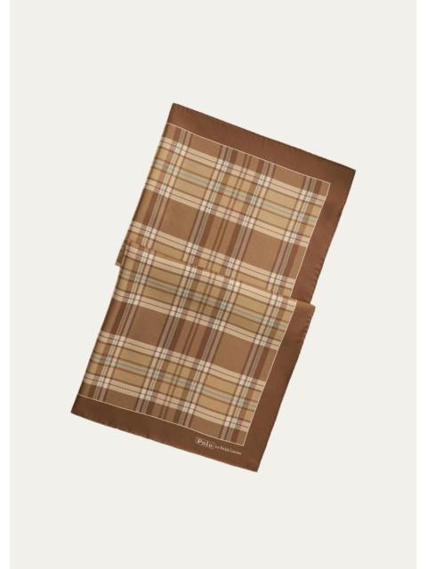 Polo Ralph Lauren Men's Plaid Wool Pocket Square