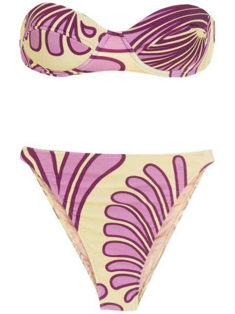 ADRIANA DEGREAS printed high-leg bikini set