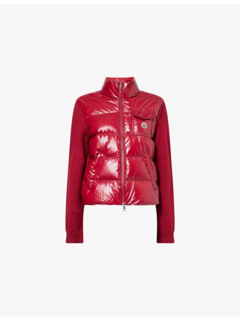 Moncler Padded Zip-Up Wool Cardigan