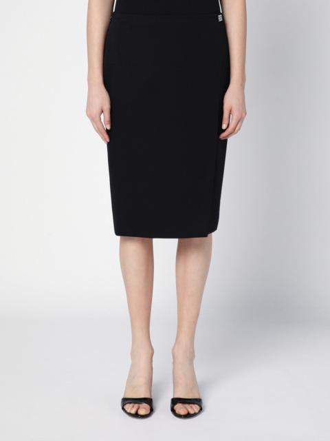 Givenchy Black wool skirt with metal button 4G