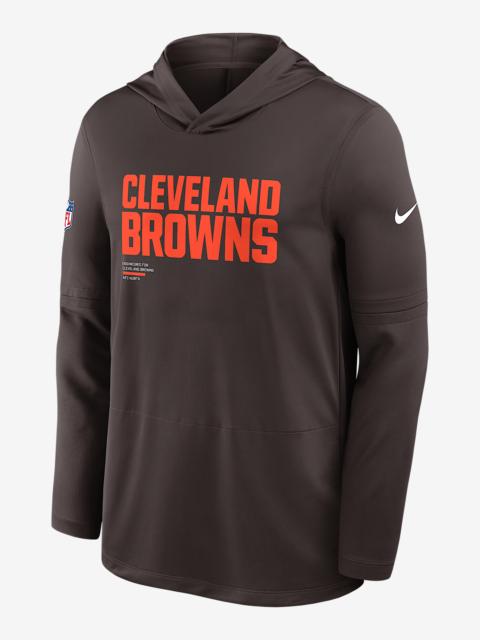 Cleveland Browns Pure Fury Sideline Men's Nike Dri-FIT NFL Long-Sleeve Hooded Top