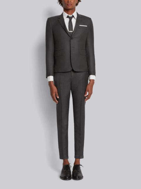 Dark Grey Super 120s Twill High Armhole Suit With Tie And Low Rise Skinny Trouser